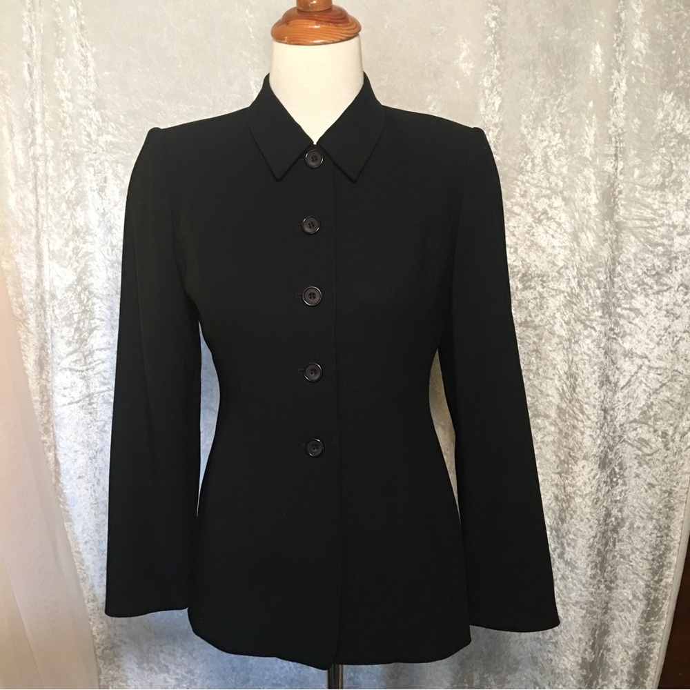 Kasper Black Tailored Button-Front Blazer